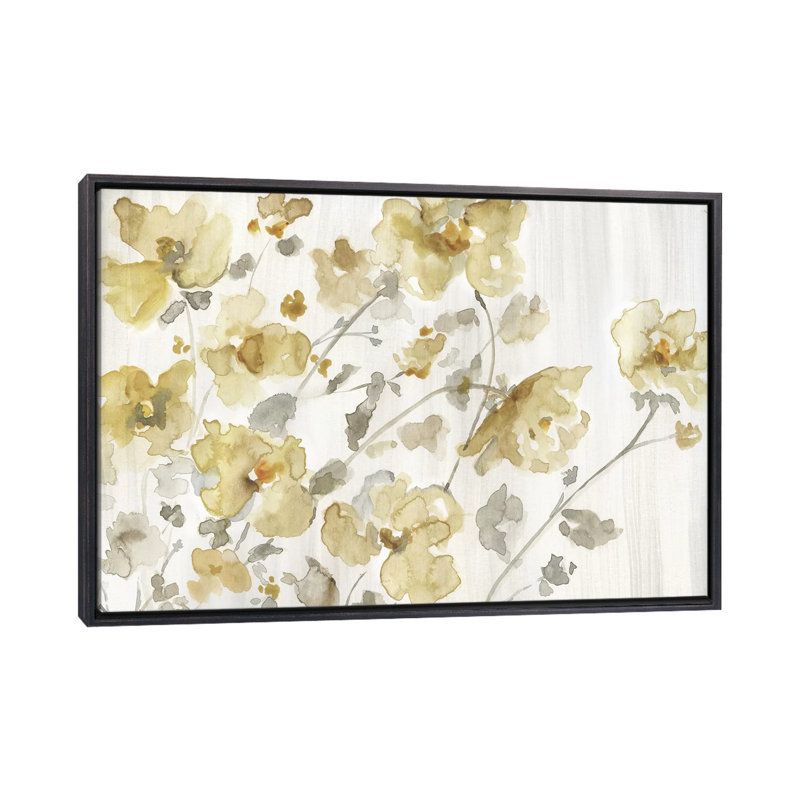 «Blooming Neutral» par Nan - impression, H 26 po x l 40 po x P 1,5 po, Encadrement noir décoloré