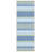 Blue Themed Stripe Geometric Patterned Fringed Vintage Decorative Carpet-211489590
