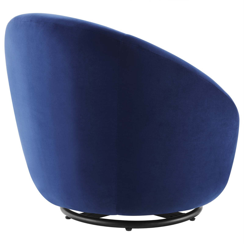 Buttercup Black Navy Performance Velvet 34" Swivel Accent Chair