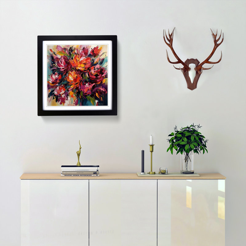Single Picture Frame Print on Wood, Black