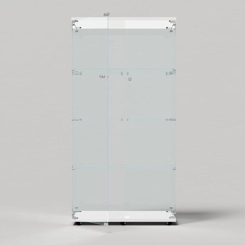 Tempered Glass Display Cabinet, White