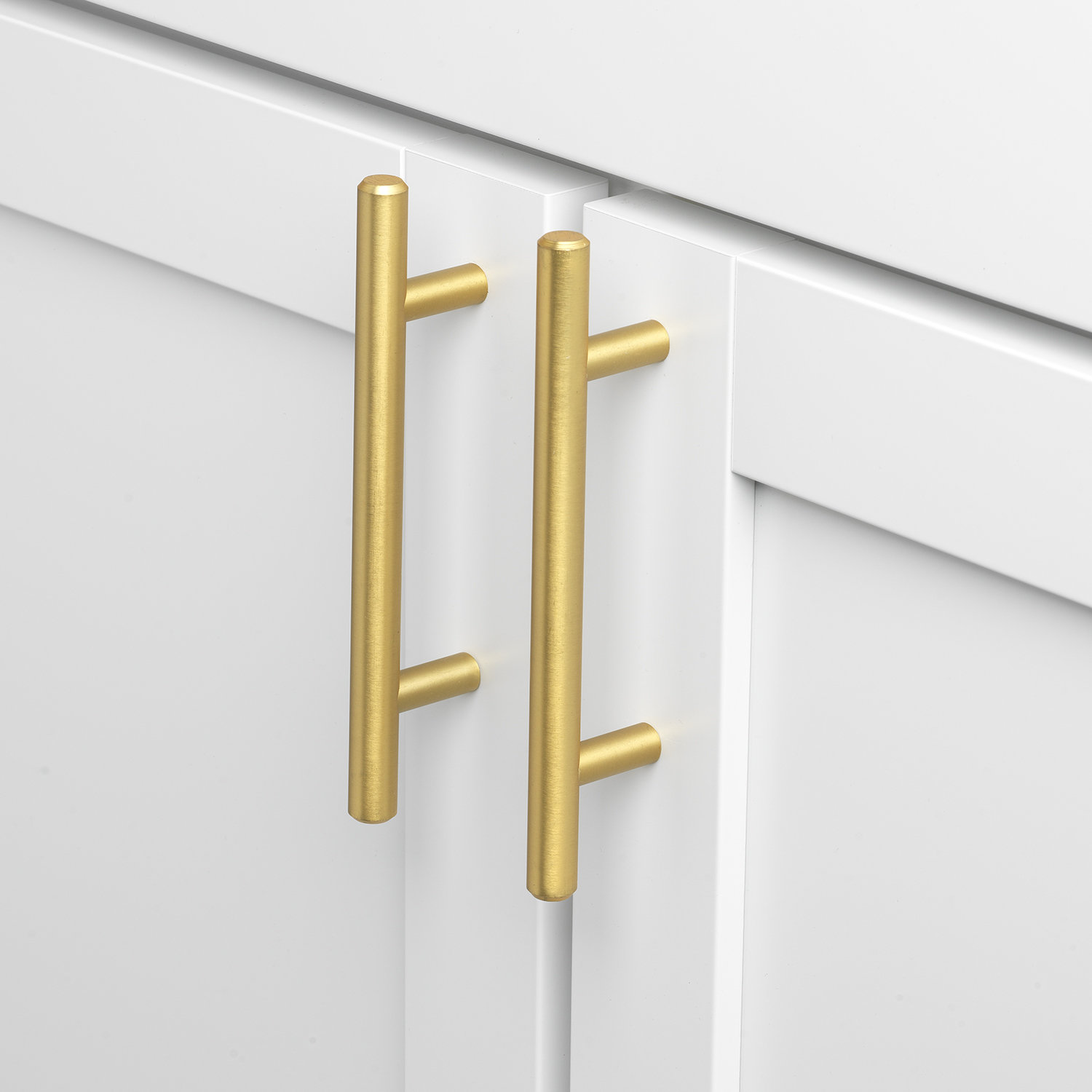 Roman Modern Bar Cabinet Pull, Satin Gold, 5 1/16"