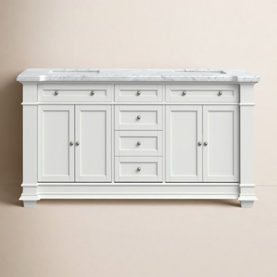 Rea 72" Carrara Marble Double Bathroom Vanity