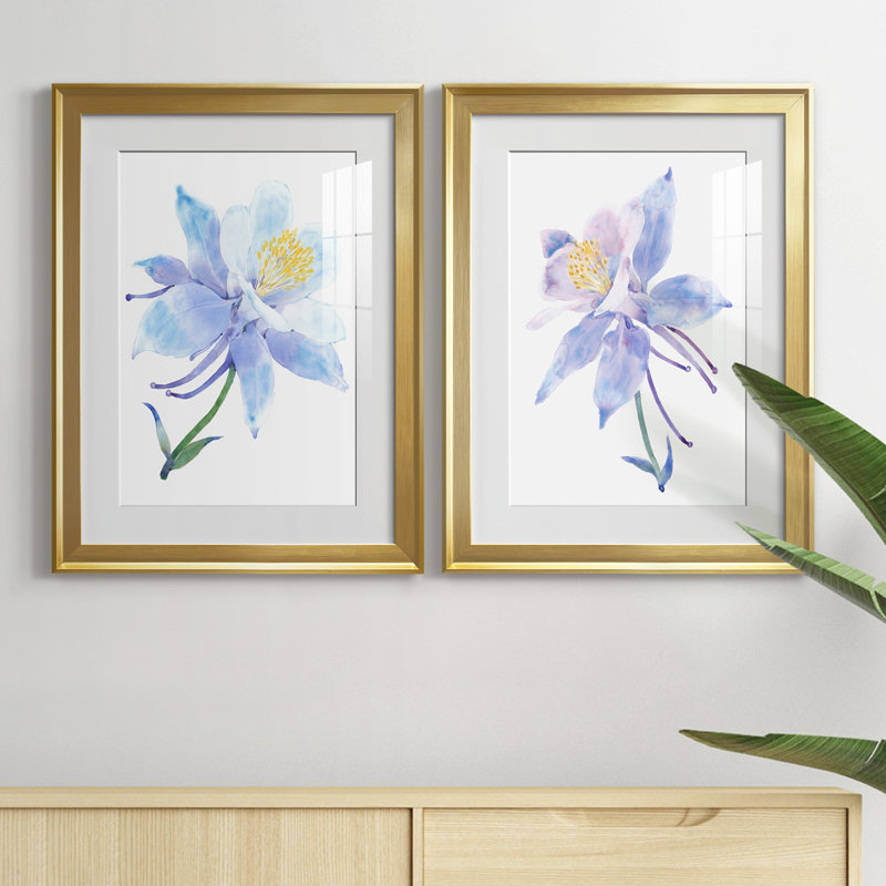 «Columbine Bloom I», reproduction encadrée de qualité supérieure, prête à être accrochée, H 30,5 po x l 22,5 po x P 1,25 po