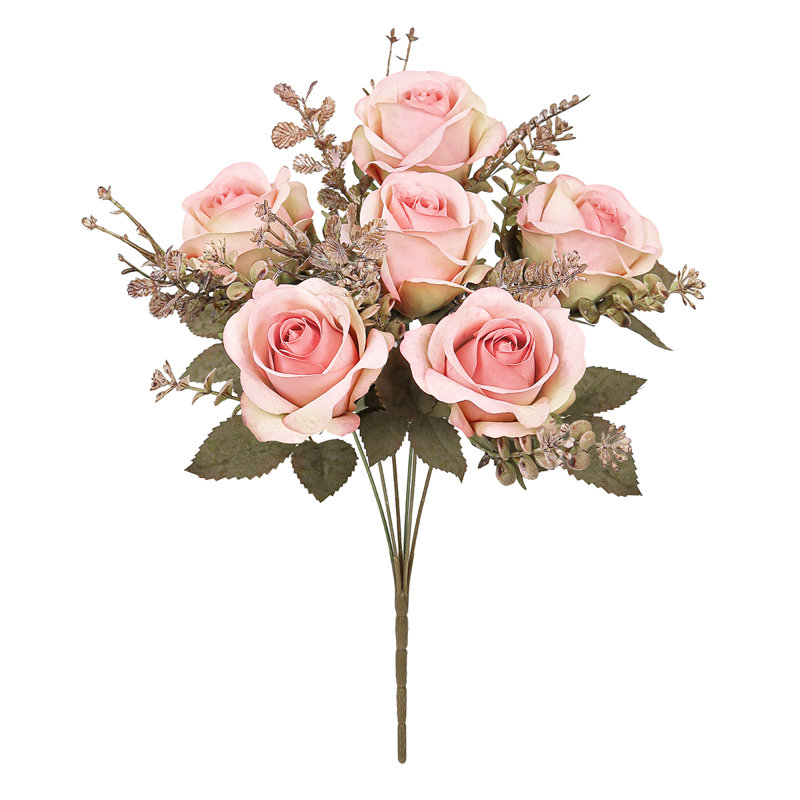 Bouquet de roses artificielles, Rosé