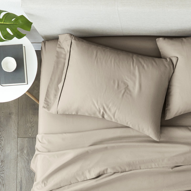 Premium Double-Brushed Pillow Case Set, Taupe, Standard