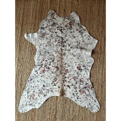 Floral Christmas Acid Washed Real Calf Skin Table Runner
