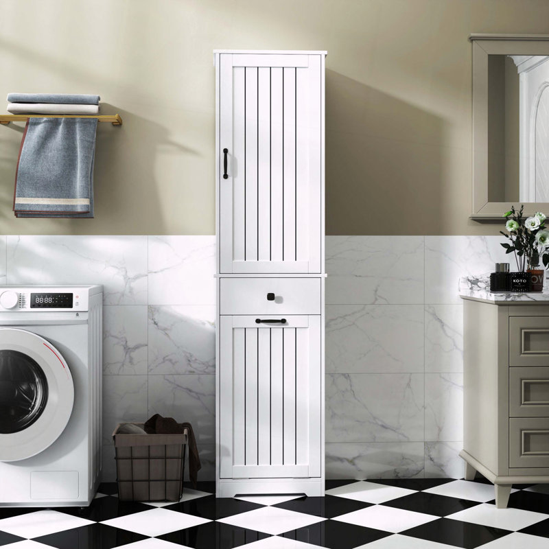 Armoire de rangement élégante pour salle de bain, armoire de salle de bain avec 1 armoire de rangement et 1 tiroir