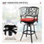 Tabouret de bar pivotant en aluminium 29,65 po avec coussin Sunbrella® Kenya-1379914861