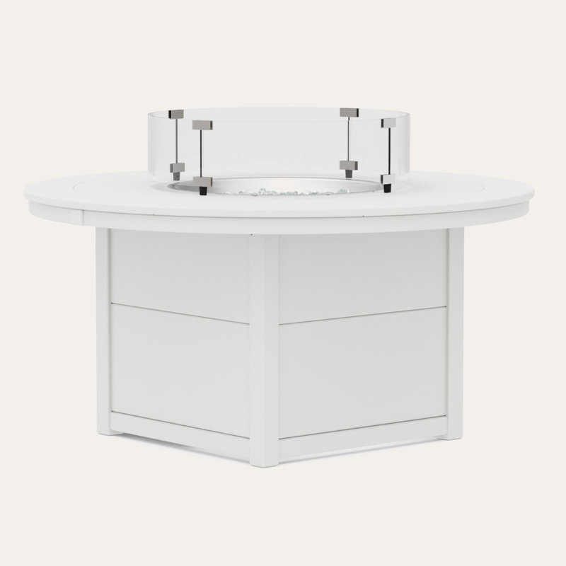 Table ronde pour foyer POLYWOOD, Blanc