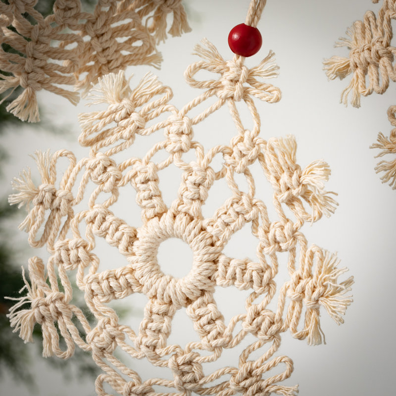 Ensemble d'ornement 3 pièces Macrame