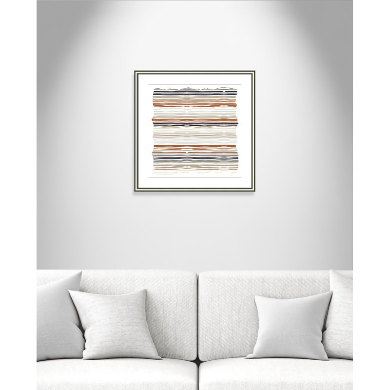«Stripes Square Print» par Kimberly Allen, 24.75'' W x 24.75'' H, Matted Print, Argent classique