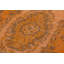 Tapis turc moderne fait à la main de couleur orange avec motif de médaillon 4 x 7,4 pi