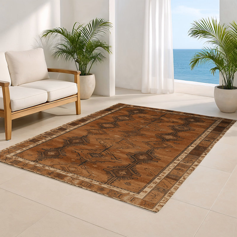 ArtDeco Brown Indoor and Outdoor Area Rug, Rectangle 2' x 3'