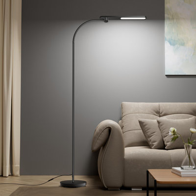 LED Floor Lamp For Reading, CRI97 Full Spectrum Eye-Caring Task Lamp, Stepless Dimmable 3000K-5000K Standing Lamp With Flexible Gooseneck, 77.5" Tall For Living Room, Bedroom, Office