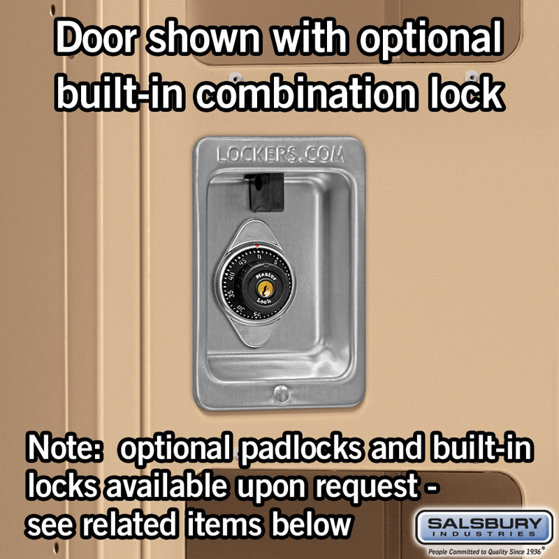Tan Steel Double Tier 66" High Locker with Padlock