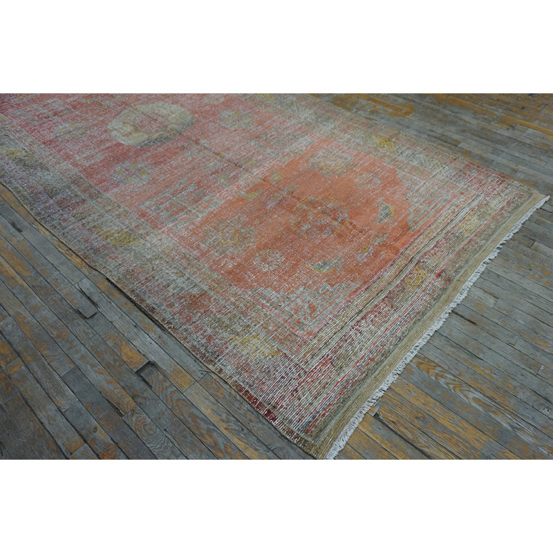 Rustic Casual Antique East Turkestan Khotan Rug