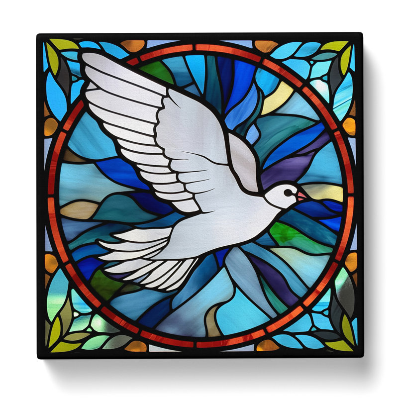 Dove Stained Glass Effect - Wrapped Canvas