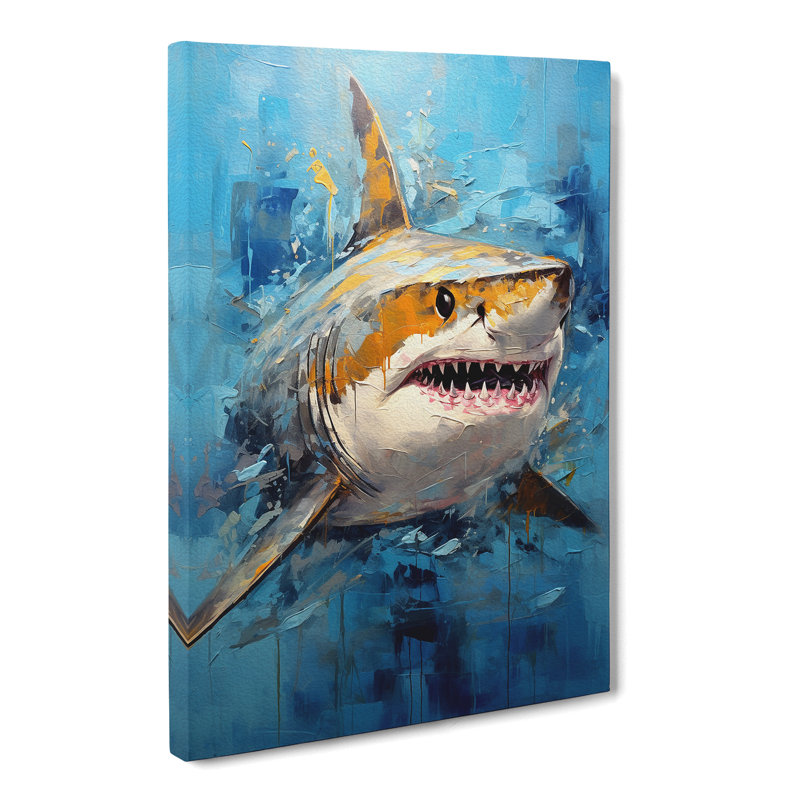 Shark Modern Art - Wrapped Canvas, 76cm H x 50cm W x 3cm D