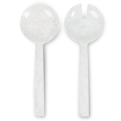 Ustensiles de service surdimensionnés à salade blanche
