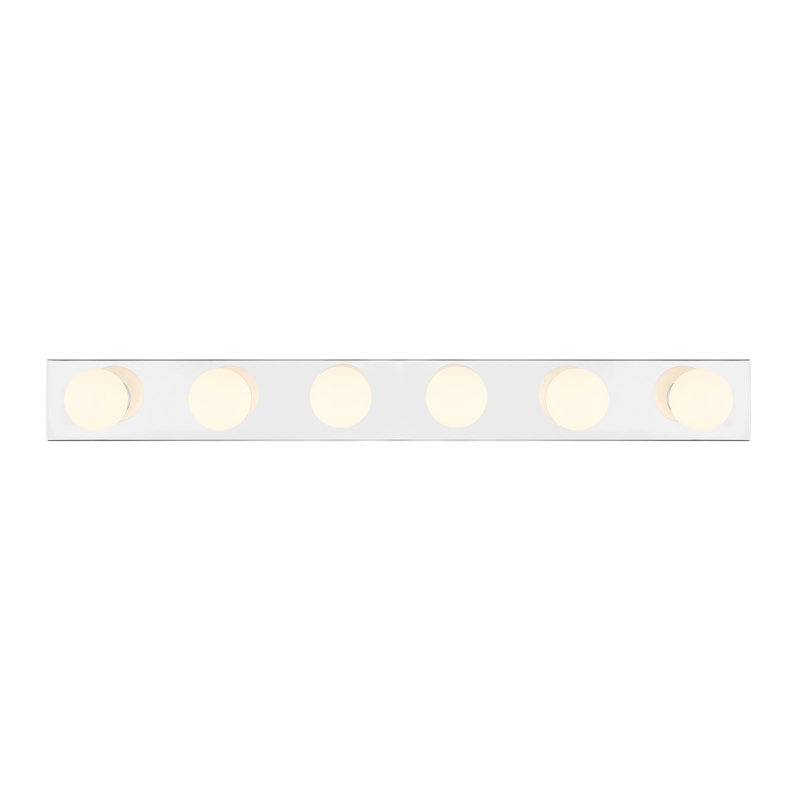 Barre d'éclairage de salle de bain 6 lumières Amaryn, H 4,25 po x l 36 po x P 2 po, Six lumières
