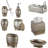 Creative Scents Dublin Silver 6 Piece Bathroom Accessories Set
