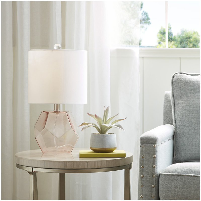 Lampe de table géométrique en verre
