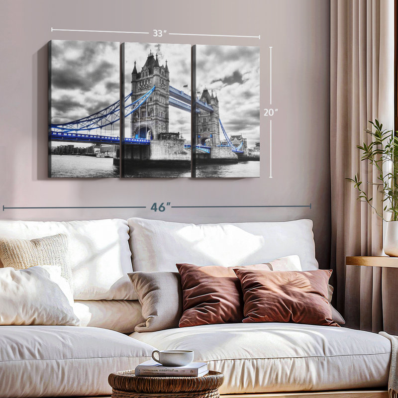 «London Tower Bridge Pop», 3 pièces, H 20 po x l 33 po