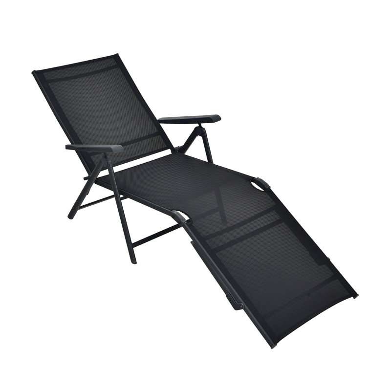 Chaise longue inclinable 59 po Coutant, Noir