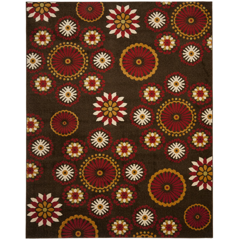 Tapis brun / rouge Layoune, Rectangle 8 pi x 10 pi