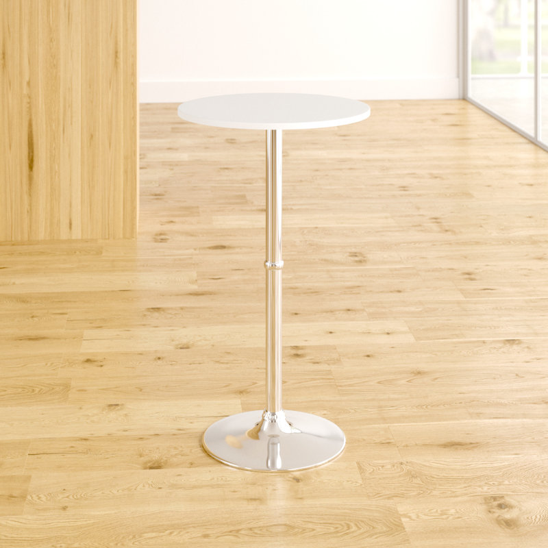 Latonya Round Metal Base Dining Table, White