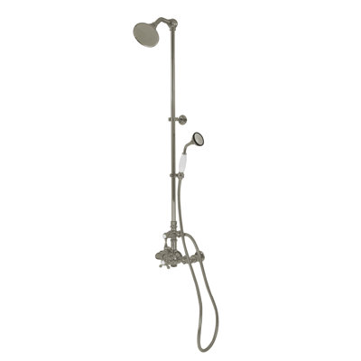 Exposed Thermostatic Shower System 48" Wall Mounted with 1.75GPM Handshower and Lever/Cross Handles