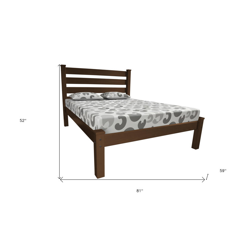 Brown Solid Wood Full Bed Frame