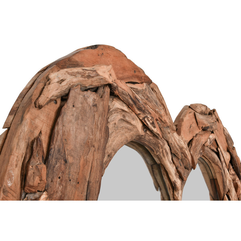 Mountain Studios Teak Heart Wall Mirror