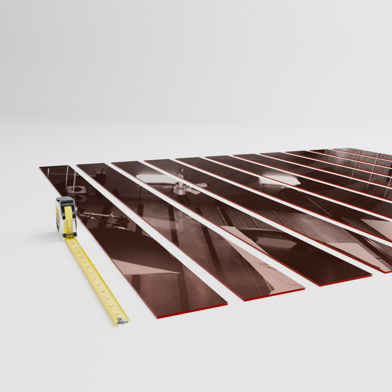 Ensemble de panneaux muraux réglables en acrylique avec lattes de l 4 po, H 47 po x l 44 po, Miroir or rose