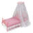 Starlights LED Canopy Metal Doll Bed with Bedding - Pink