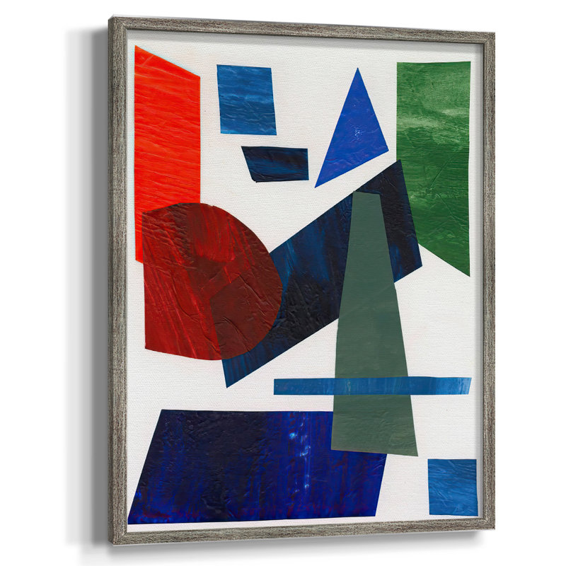Colorful Shapes III Framed Print - Solid Wood, 30" H x 24" W