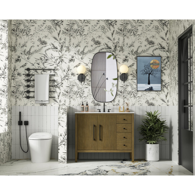 42 inch Single Bathroom Vanity, Hazel Oak