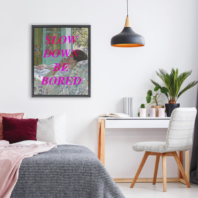 Slow Down Be Bored Classic Floating Frame, design by Lil' Rue