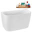 Baignoire autoportante en acrylique 47 ", plateau en bambou, drain Streamline-103682623
