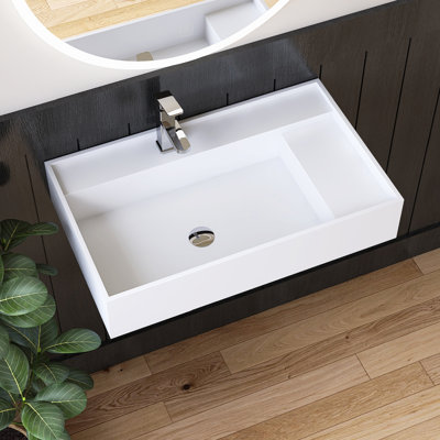 30'' Wall Mount Bathroom Sink Vessel Bathroom Sink