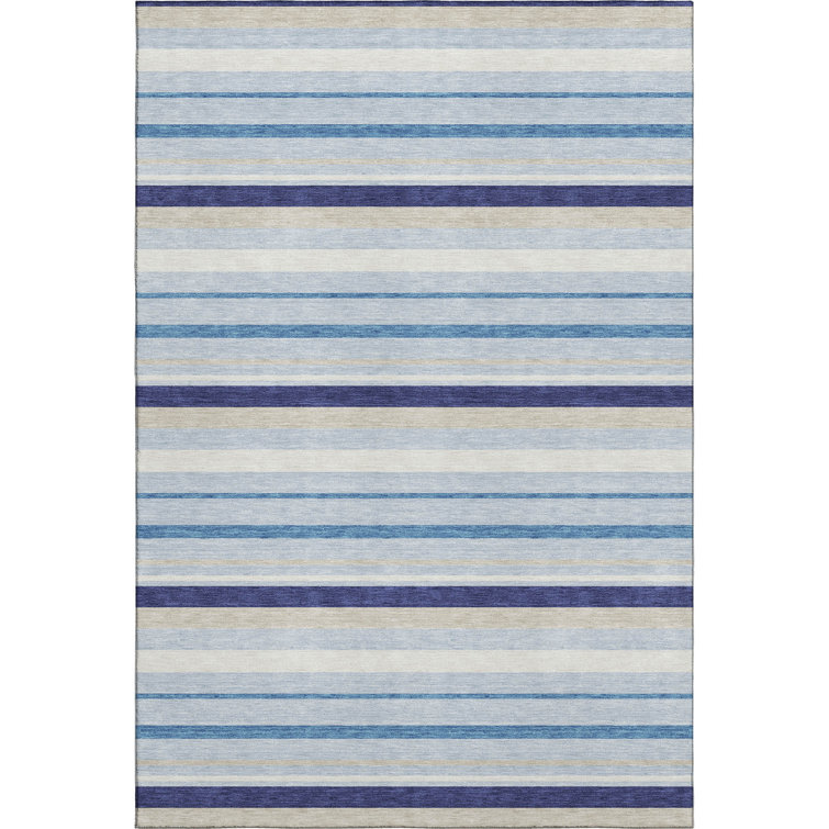 Premium Machine Washable Prisco Blue Rug