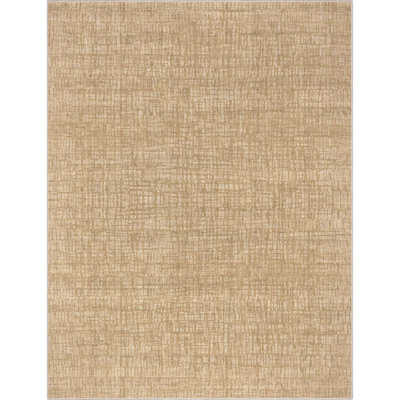 Nuzzo Nightscape Modern Geometric Flat-Weave Beige Area Rug