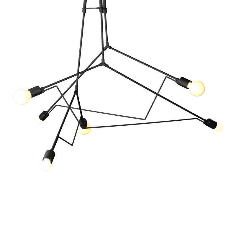 Divergence 6 - Light Outdoor Chandelier, Coastal Black, 54.8" - 64.3"