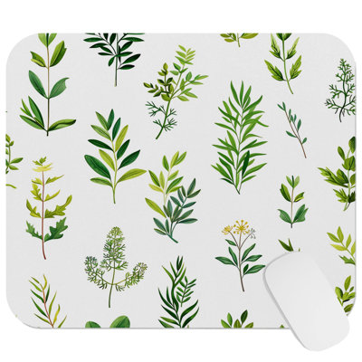 Botanical Plants & Herbs VI Cottage & Cottagecore Gaming Cute Office Laptop Desk Pad Gift Mat Square Rectangle Non-Slip Mousepad