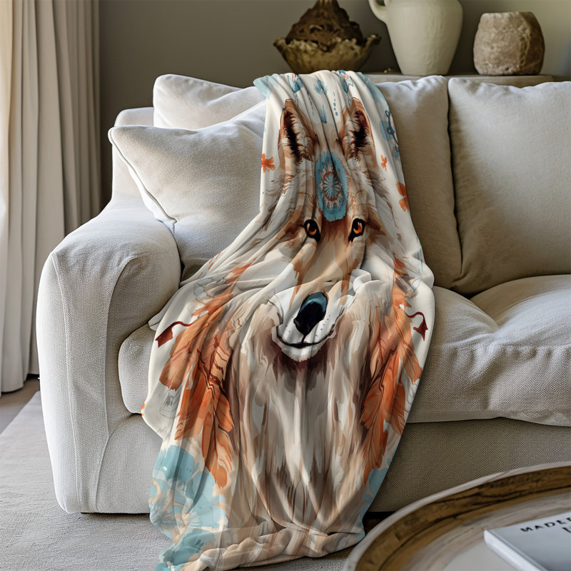 Couverture Tribal Wolf Spirit, Grand lit