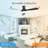 Sofucor 1 PC 52-Inch Fulsh Mount Ceiling Fan With Light,18W LED Dimmable Light With Memory Function,DC Motor,1/4/8H Timer Setting