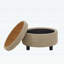 Table basse moderne capitonnée en tissu avec plateau amovible pour le salon-328108777