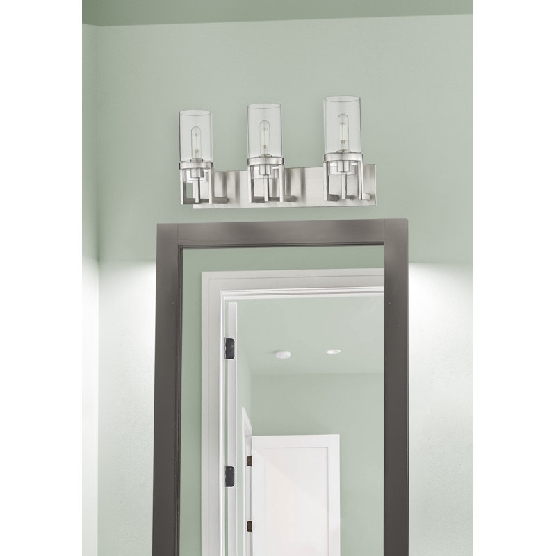 Loarine 3 - Light Dimmable Vanity Light, White, Satin Nickel