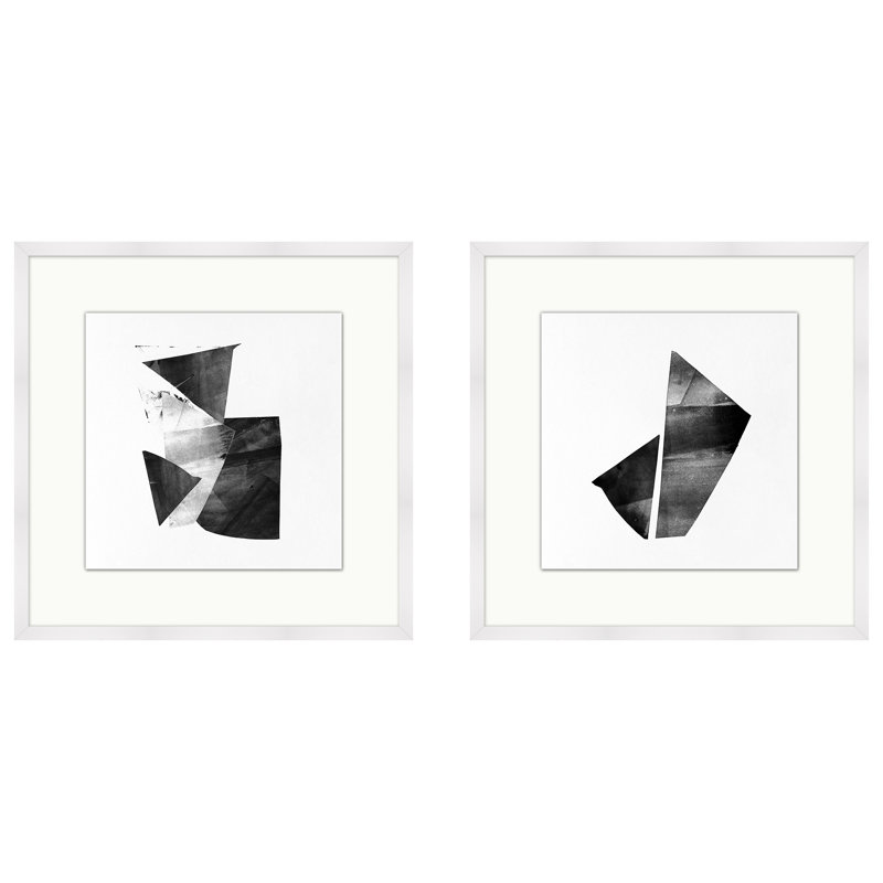 Shift Monoprint S2 Print, White Framed